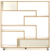 Бяла етажерка за книги с дървен ръб 140x143 cm Southbury - Woodman