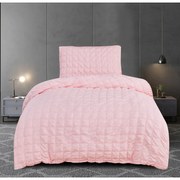 Розово крепово спално бельо за единично легло 140x200 cm Naomi – My House