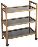 Рафт за баня от масивна акация в черен и естествен цвят 65x76,5 cm Fondi – Wenko