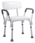 Столче 56x66 см, сребристо/бяло