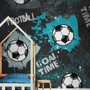 Тапет – Футболна топка в тюркоазено