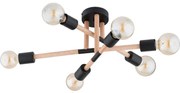 Полилей за повърхностен монтаж OTELLO 6xE27/15W/230V черен/бежов