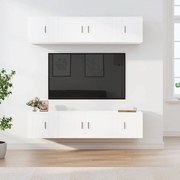 3188654 vidaXL Комплект ТВ шкафове от 6 части, бял, инженерно дърво