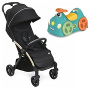 Chicco - Детска количка GOODY XPLUS Black Re_Lux Eco+ + push автомобил ALL AROUND