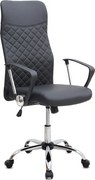 Офис стол Novaro TopMebel с PU кожа в черен цвят 61x68x111/121cm