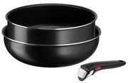 Tefal - К-кт тигани 3 бр. INGENIO EASY COOK &amp; CLEAN BLACK