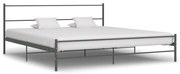 284684 vidaXL Рамка за легло, сива, метал, 180x200 см