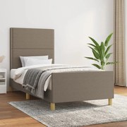 3124940 vidaXL Рамка за легло без матрак, таупе, 90x190 см, плат