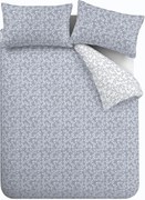 Синьо и бяло памучно спално бельо за единично легло 135x200 cm Shadow Leaves - Bianca