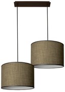 Пендел ЛИОН, патина, абажури Сами Кафяв, 2xE27