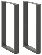 4013226 vidaXL Крака за бар маса, U-образни, 2 бр., антрацит, 60x(90-91) см, стомана