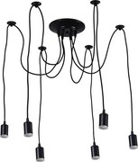 Захранващ кабел 6xE27/60W/230V паяк черен