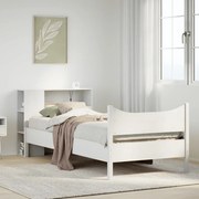 3323315 vidaXL Рамка за легло без матрак, бял, 100x200 см, бор масив