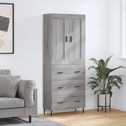 3199767 vidaXL Висок шкаф, сив сонома, 69,5x34x180 см, инженерно дърво