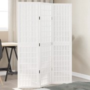 358781 vidaXL Разделител за стая, 3 панела, бял, дърво пауловния масив