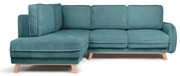 Тюркоаз сгъваем ъглов диван от рипсено кадифе (ляв ъгъл) Tori – Bonami Selection