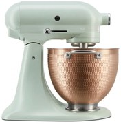 Планетарен миксер KitchenAid Artisan Blossom Exclusive Design 5KSM180LEELB, 300W, 4.7 л, Direct drive, 10 скорости, Накланяща се глава, Купа от кована мед, Билково зелен