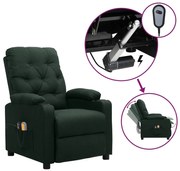 3098857 vidaXL Електрически масажен стол, тъмнозелен, текстил