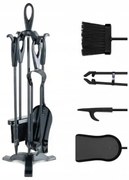 Комплект за камина със стойка - аксесоари от 4 части за камина и скара