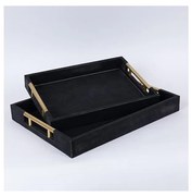 К-кт 2x Декоративен поднос 40x30/34x24 cm черен