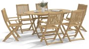 3214230 vidaXL Сгъваеми градински столове 6 бр 54,5x58x90 см акация масив