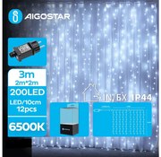 Aigostar - LED Екстериорни коледни лампички 200xLED/8 функции 5x2 м IP44 студено бял