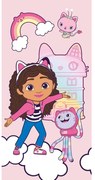 Розова памучна детска кърпа 70x140 cm Gabby´s Dollhouse – Jerry Fabrics