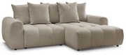 Бежов шенилов сгъваем/с място за съхранение ъглов диван (десен ъгъл) Roxelane – Bobochic Paris