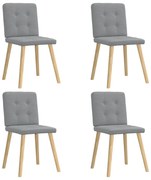 3315168 vidaXL Трапезни столове, 4 бр, светлосиви, текстил
