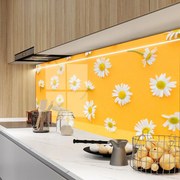 Гръб за кухня - Маргаритки в жълто