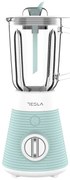 Блендер Tesla BL510BWS, 500W, Стъклена кана с вместимост 1.5 литра, Pulse, Четворно острие, Бял/Мента