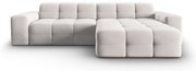 Ъглов диван от светлосиво кадифе (десен ъгъл) Kendal - Micadoni Home