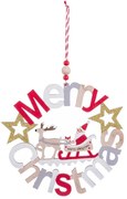 Дървена висяща коледна украса 23 cm Merry Christmas – Casa Selección