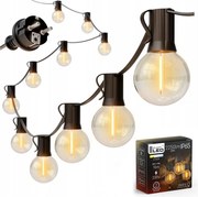 LED външен декоративен гирлянд 25xE12/1W/230V 17,5 m IP65 черен