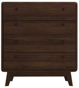 Тъмнокафяв висок скрин от декор от орех 80x88 cm Caitlin – Støraa