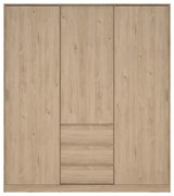 Гардероб от дъбов декор с плъзгащи се врати в естествен цвят 177x200x60 cm Naia – Tvilum