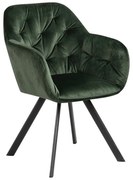 Зелен тапициран трапезен стол с подлакътници Lola – Actona