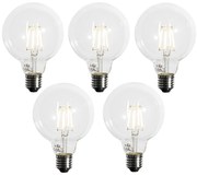 Комплект от 5 E27 димируеми LED крушки G95 5W 450LM 3000K