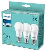 К-кт 3 бр. LED крушки Philips A60 E27/13W/230V 4000K