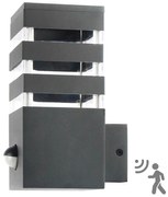Външно стенна лампа TEKSAS 1xE27/12W/230V IP44 антрацит с сензор