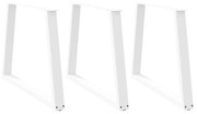 4012593 vidaXL Крака за трапезна маса, V-образни, 3 бр., бели, 90 x (72-73,3) см, стомана