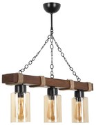 Polилей на верига JASMIN 3xE27/40W/230V кафяв/бежов