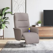 356578 vidaXL Масажен стол с облегалка и поставка за крака, таупе, плат