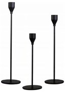 Комплект от 3 черни свещника