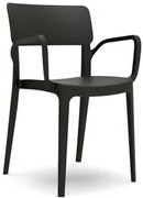 Novussi - Стол с подлакътник "PANORA" черен (D008)