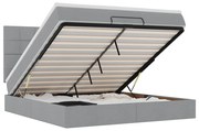 3314024 vidaXL Османска легло с матрак и LED, светлосиво, 180x200 см, плат