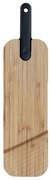 Дъска за рязане с вграден нож Trebonn Artu Salami 1122100, 43x11 см, Острие 18 см, Бамбук, Японска стомана, Черен