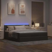 3312240 vidaXL Османска легло с матрак и LED, таупе, 160x200 см, плат