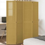 358818 vidaXL Разделител за стая, 4 панела, кафяв, дърво пауловния масив