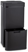 Klarstein Royal Trash Matte Black, кош за отпадъци със сензор, 72 l, неръждаема стомана, матово черно